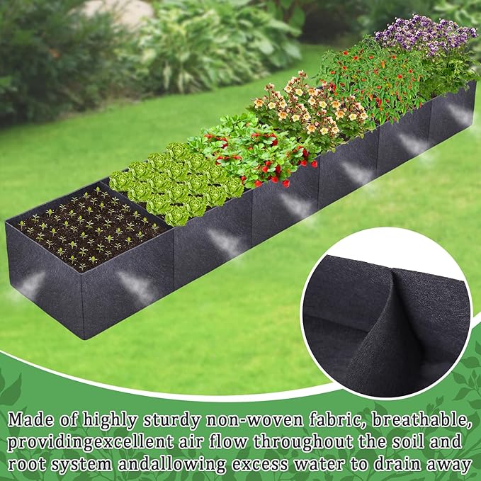 POILKMNI 12x2x1ft Fabric Raised Garden Bed - Image 6