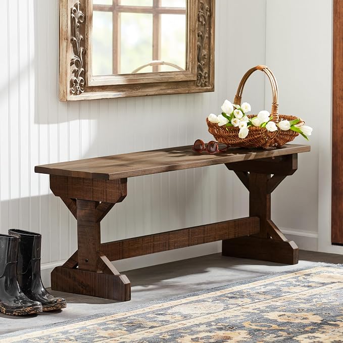 Backyard Discovery 46" Meranti Wood Farmhouse Bench - Image 4