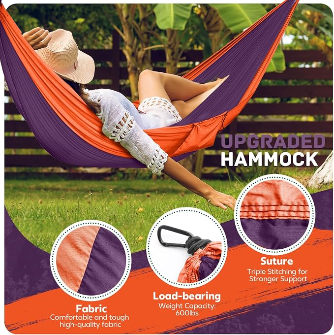 Camping Hammock Lightweight, Portable Hammocks Parachute Hammock - Image 3