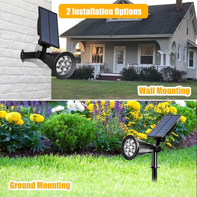T-SUN Solar Spotlights, 7 LED Solar Lights Outdoor Waterproof, Auto ON/Off - Image 5