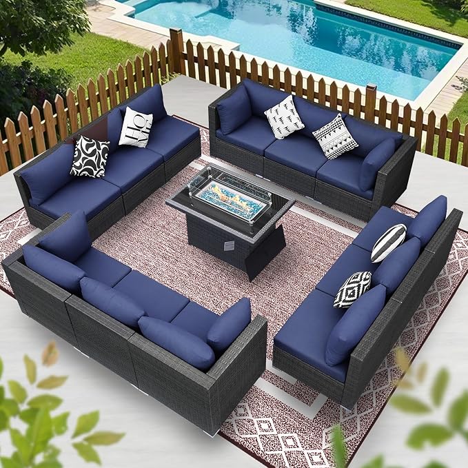 BULEXYARD 13 Piece High Back Outdoor Furniture Sets - Image 9