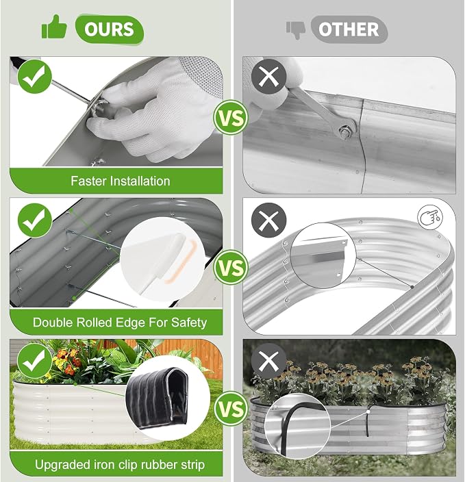 Galvanized Raised Garden Bed Outdoor- 2 Pcs Raised Beds - Image 4