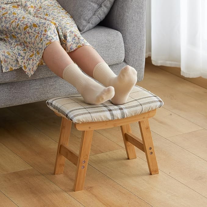 Foot Stool Ottoman Foot Rest Under Desk, Small Stool - Image 2