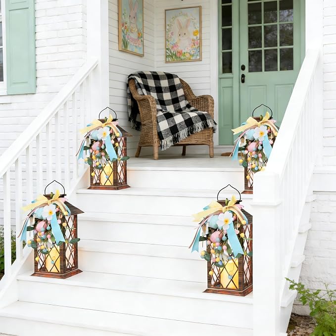 Easter Solar Lanterns Outdoor Waterproof, Hanging Spring and Easter Lantern - Image 7