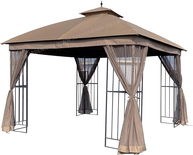 Canopy Top for Garden Treasures 10 ft x 10 ft Brown Metal Square Semi- Gazebo - Image 9