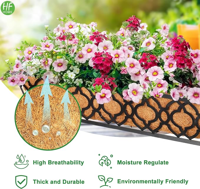 HFHOME 2Pcs 30" Trough Coco Fiber Replacement Liner, Natural 30 inches Window - Image 4