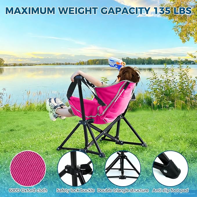 Kids Hammock Chair, Adjustable Kids Camping Chair, Folding Chair - Image 7