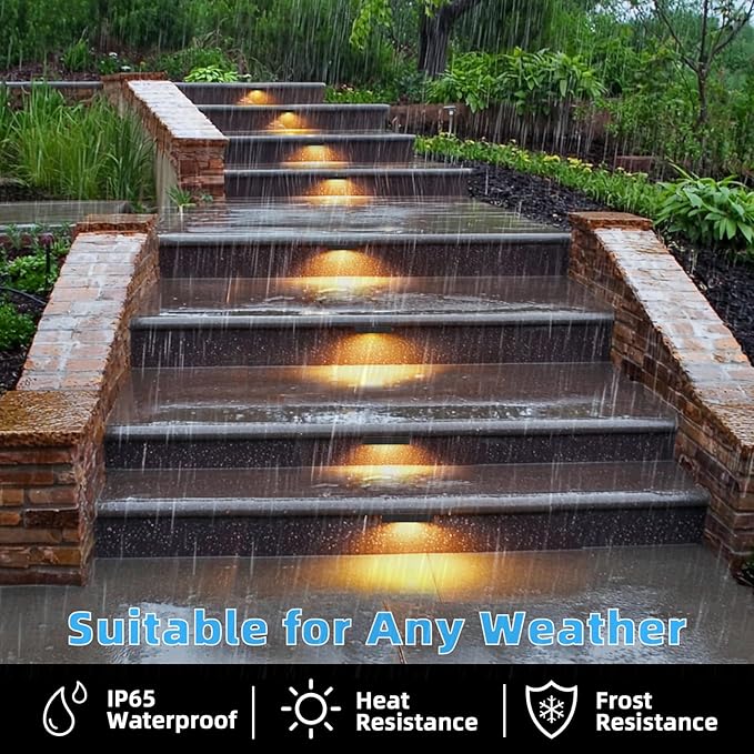 4 Pack 7 Inch Retaining Wall Lights, 5W LED Hardscape Lighting 12V AC/DC Low - Image 4