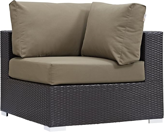 Modway Convene Wicker Rattan Outdoor Patio Sectional Sofa Corner Seat in by Modway