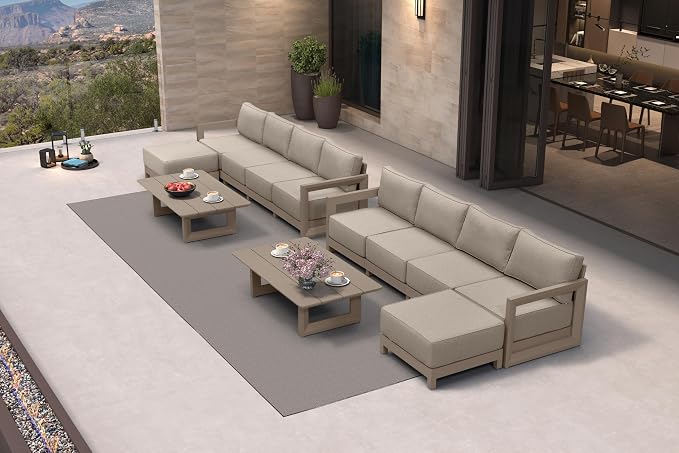 PURPLE LEAF Patio Furniture Set L-Shaped Outdoor Couch by Unknown