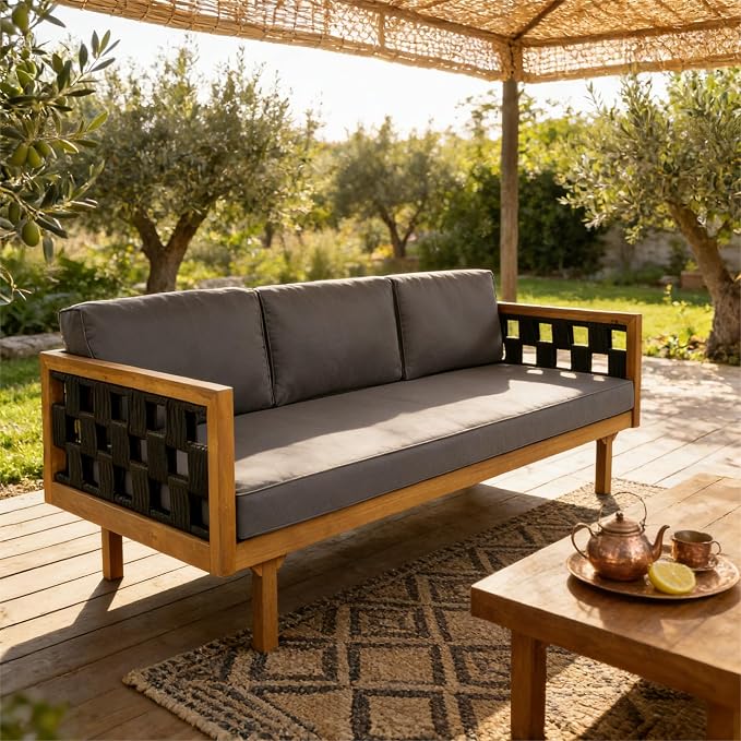 Christopher Knight Home Rosie Acacia Wood Outdoor Daybed Sofa - Image 6