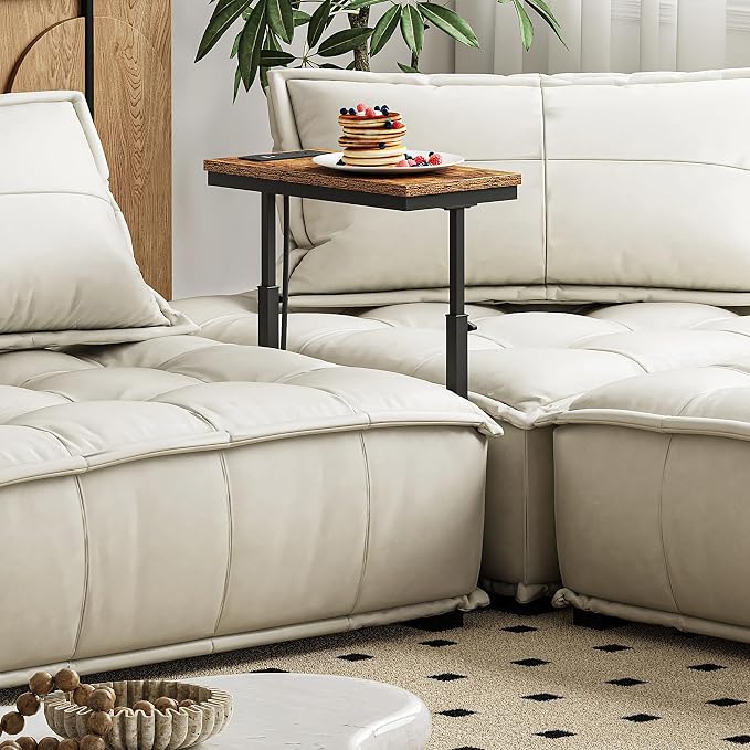 TUTOTAK End Table with Charging Station, Side Table, Tall Couch Table, Sofa - Image 6