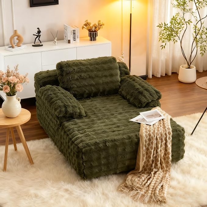 VINGLI 67.7" Oversized Chaise Lounge Chair Indoor Reading Chairs Comfy Bubble by VINGLI