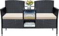 Greesum Patio Loveseat Outdoor Wicker Furniture Conversation Set by BuynowfromGreesum