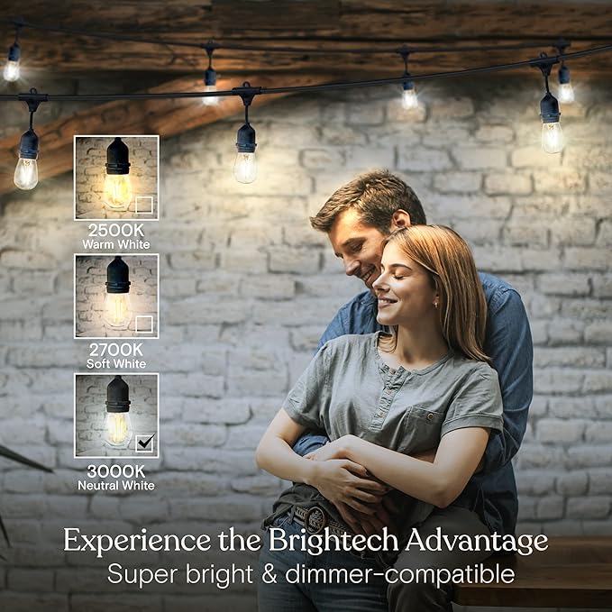 Brightech Ambience Pro - 24 Ft Waterproof LED Outdoor String Lights - Hanging - Image 4