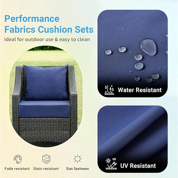 Outdoor Cushions for Patio Furniture, Outdoor Seat Cushion Set 24 x 24 x 5.75 - Image 3