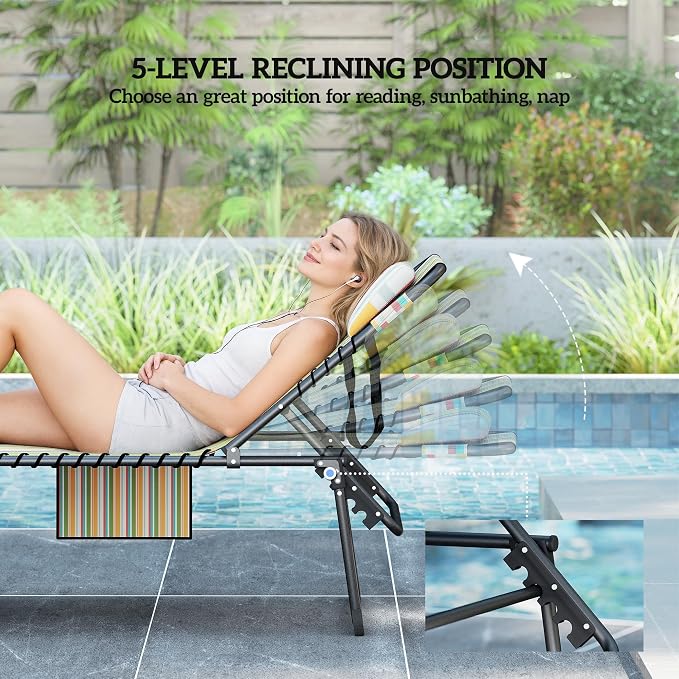 Outsunny 2 Piece Folding Chaise Lounge - Image 6