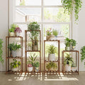 Bamworld Plant Stands Indoor 4 Sets Plant Shelves Outdoor Wooden Plant Holder by Bamworld