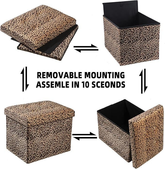 ALASDO Ottoman Storage Ottoman Footrest Stool Small Ottoman - Image 6