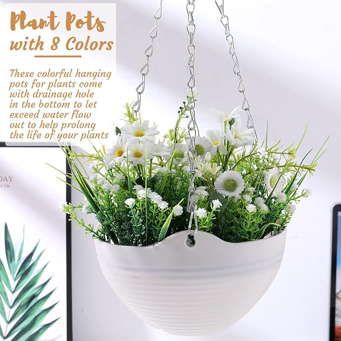 Zopeal 16 Pack Self Watering Hanging Planters 8 Inch Garden Flower Plant Pot - Image 4