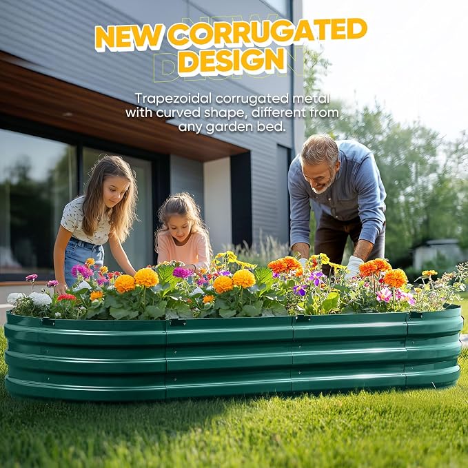 KING BIRD Raised Garden Bed Kit 2025 Upgraded Quick-Setup Galvanized Planter - Image 3