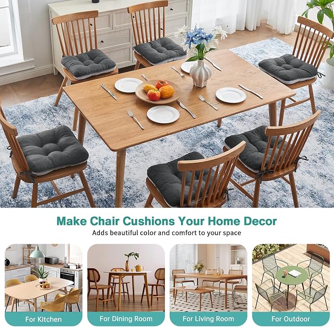 BETU Chair Cushions for Dining Chairs Set of 6, 3.5" Thick Kitchen Table Chair - Image 5