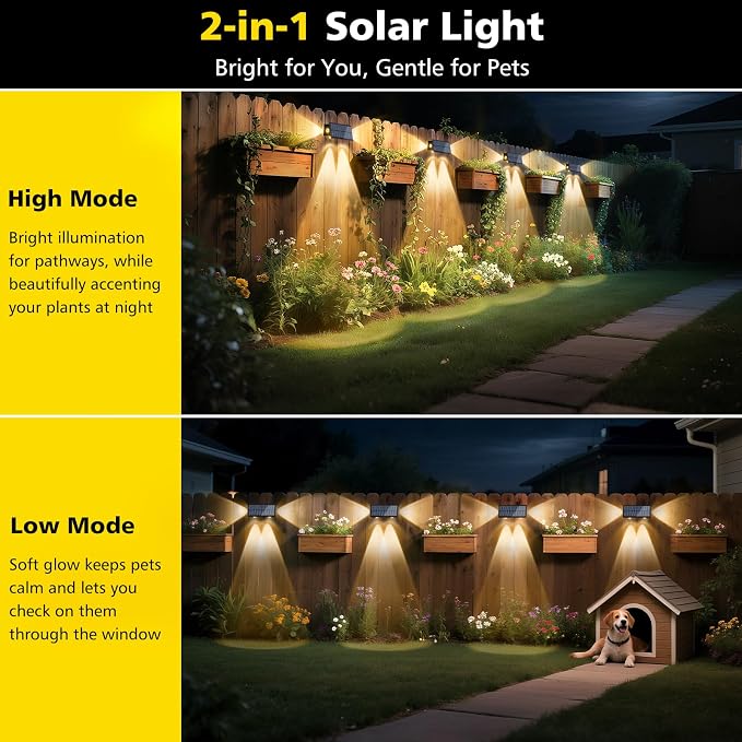 T-SUN Solar Fence Lights Waterproof LED Wall Lights Outdoor - Image 4