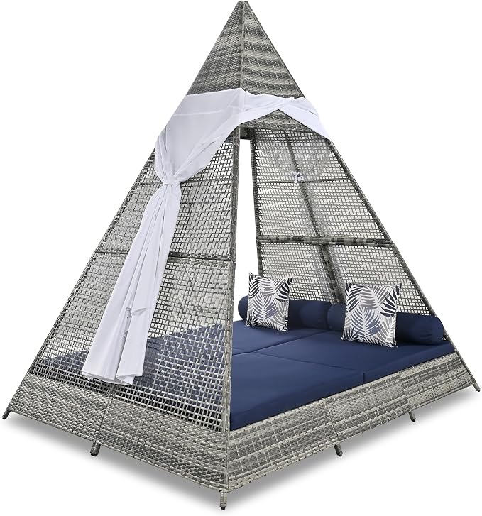 Meerax 90.5" Outdoor Wicker Sunbed - Image 6