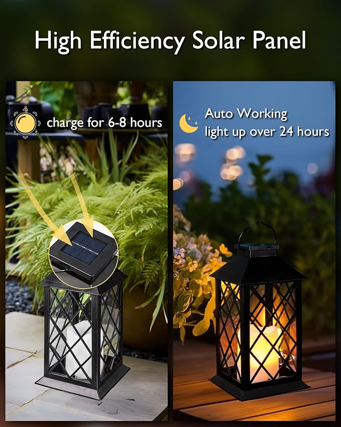 Homemory Solar Lanterns Outdoor Waterproof Hanging - Image 4