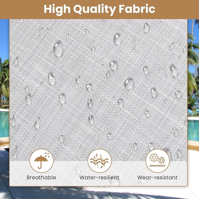 GYMAX Lounge Chairs for Outside, Extra High Folding Beach Tanning Lounger - Image 8