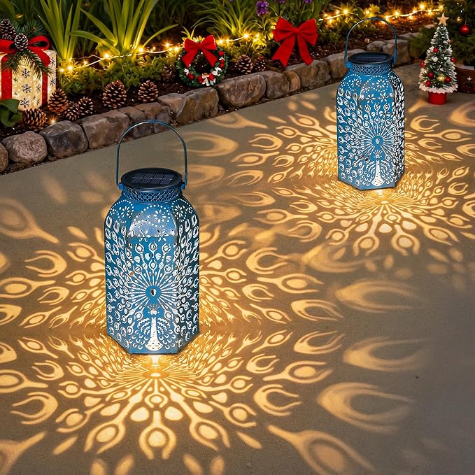 Garden Gifts for Women Solar Lanterns Outdoor Waterproof Peacock Garden Gifts - Image 9