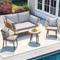 DWVO Patio Furniture Set 4 Pieces Boho Wicker Bistro Set, All Weather Outdoor by DWVO