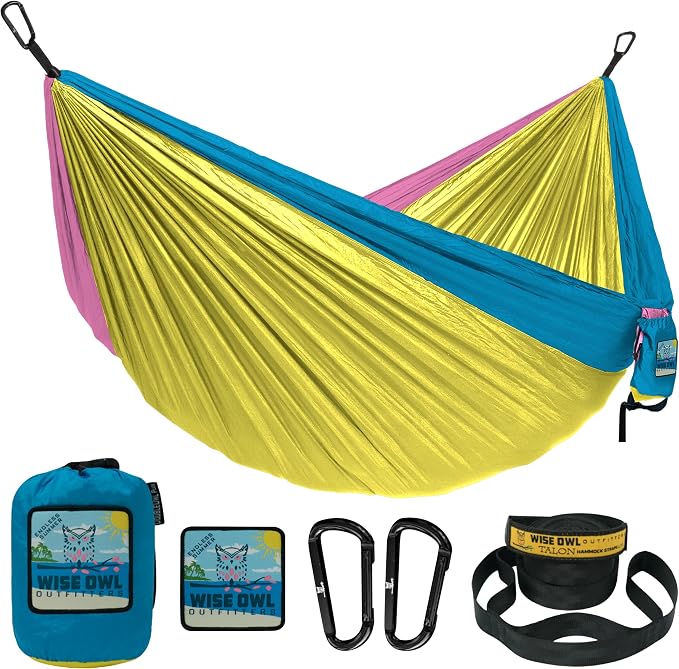 Wise Owl Outfitters Camping Hammock – 500lbs Portable Hammock by WiseOwlOutfitters