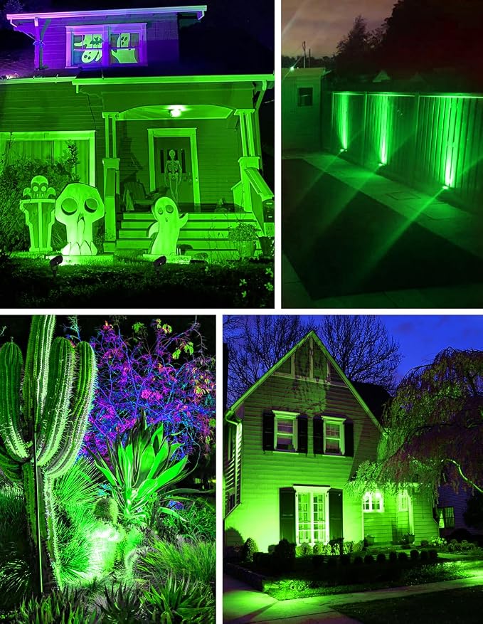 Green LED Spot Lights Outdoor, 14 LED Landscape Lighting - Image 2