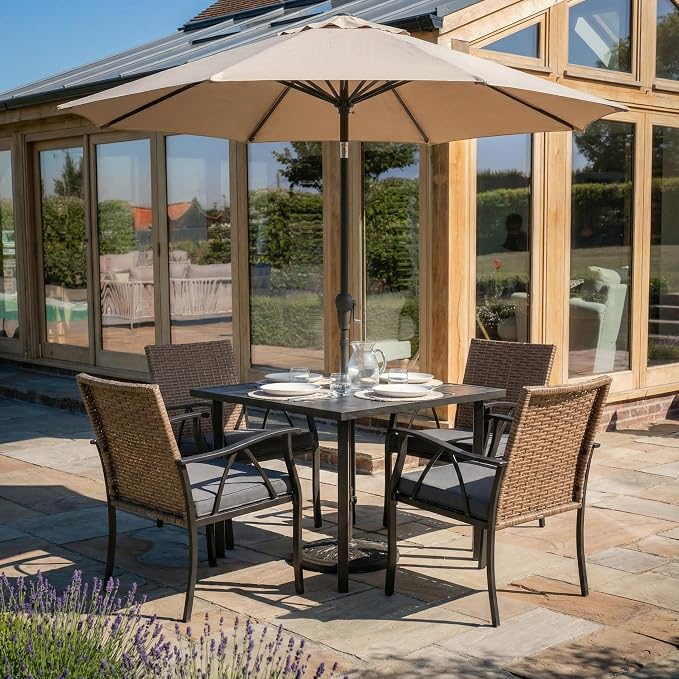 5-Piece Patio Dining Set for 4, Outdoor Dining Set by Andehomy