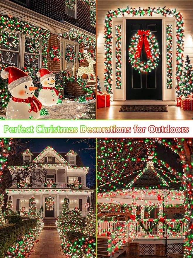 4 Pack 180FT Solar Christmas Lights Outdoor Waterproof, Super Bright 320 LED - Image 5
