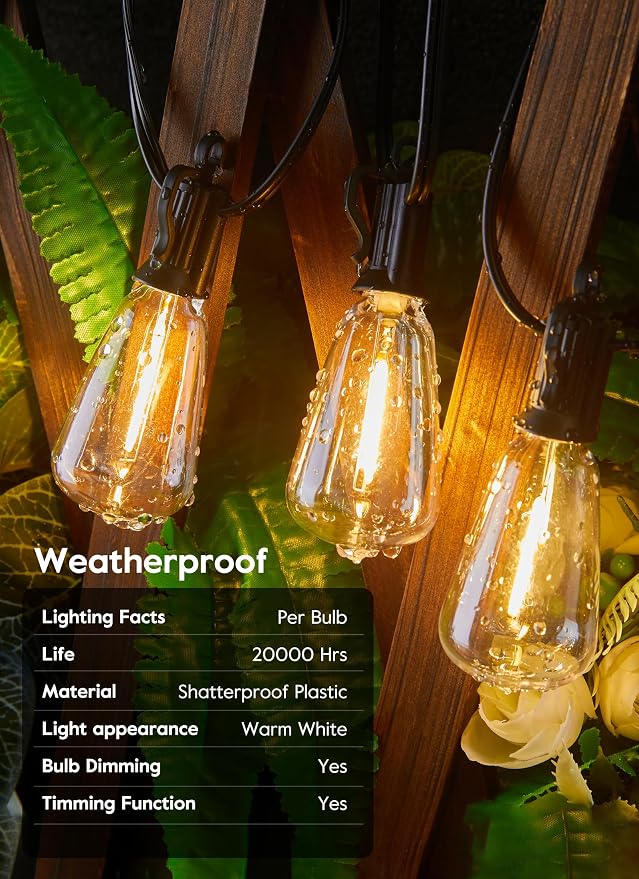Brightown Solar String Lights Outdoor - 38FT Patio - Image 4