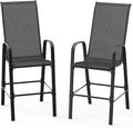 VINGLI Set of 2 Stackable Outdoor Bar Stools – Sling Chairs by VINGLI
