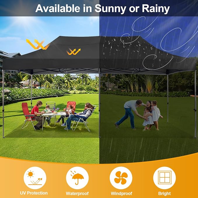 COBIZI 10x20 Pop Up Canopy Without Sidewall, Heavy Duty Canopy UPF 50+ All - Image 7