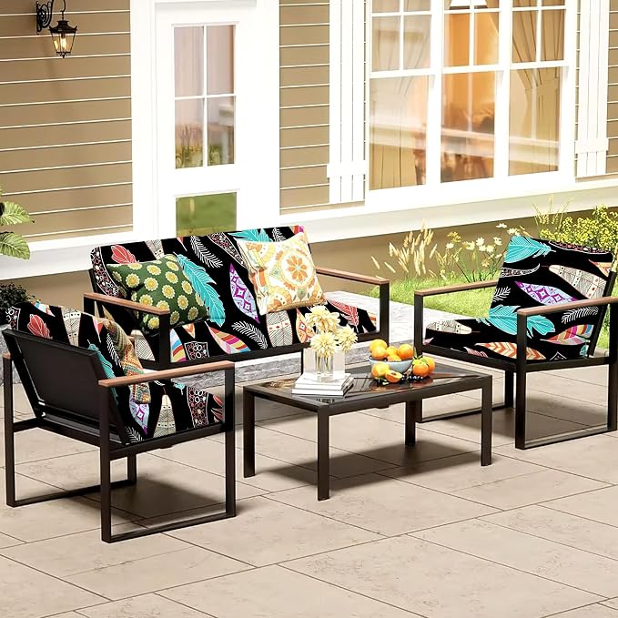 8Pcs Patio Cushion Covers, Outdoor Cushions Covers, Stretch Cushion Covers - Image 6