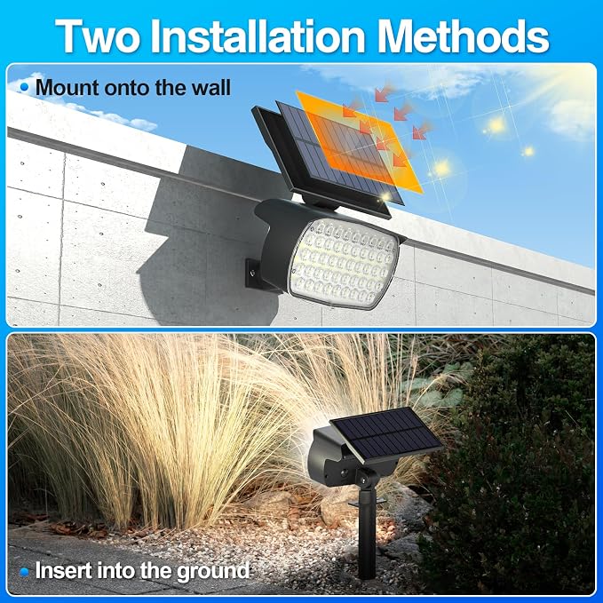108 LED Solar Spot Lights Outdoor, Solar Lights Outdoor IP65 Waterproof - Image 5