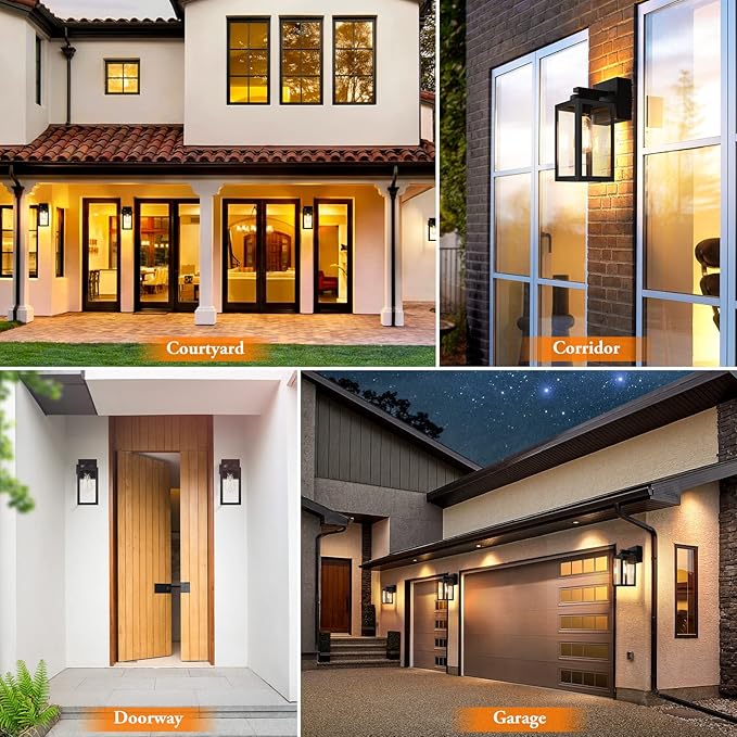 2-Pack Dusk to Dawn Outdoor Light Fixtures, Outdoor Wall Lights - Image 7
