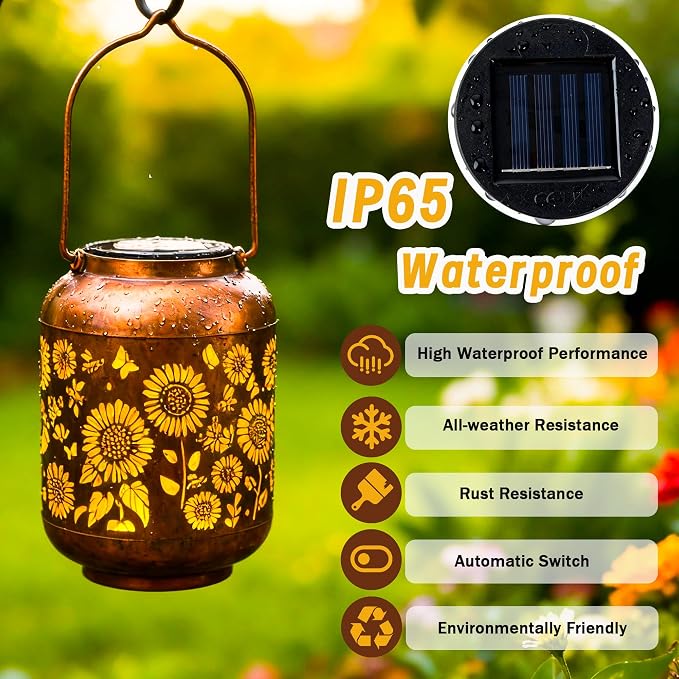 Solar Lanterns Outdoor Waterproof, Sunflower Gifts - Image 2