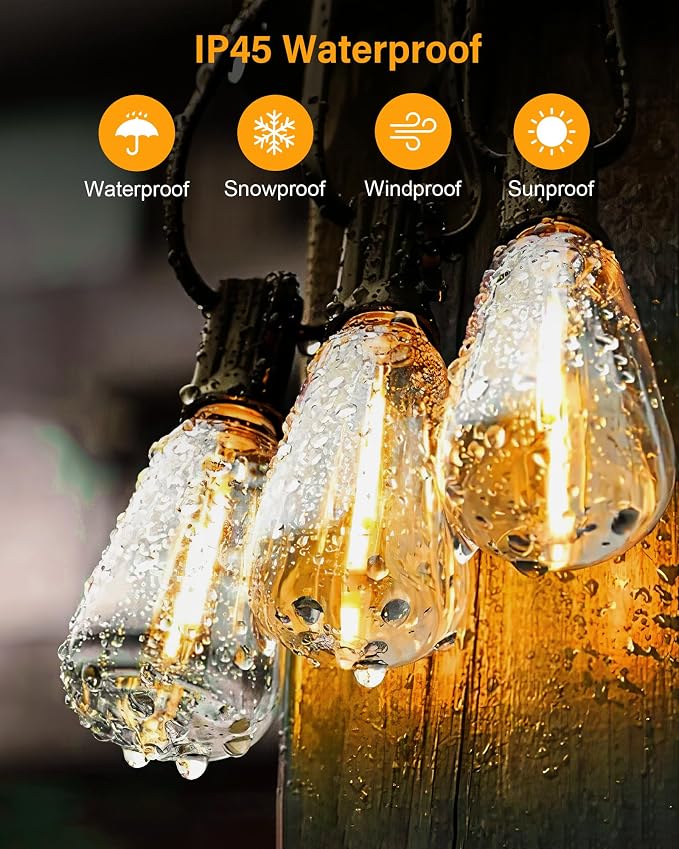 Outdoor String Lights Waterproof, 100FT Patio Lights Outdoor - Image 3