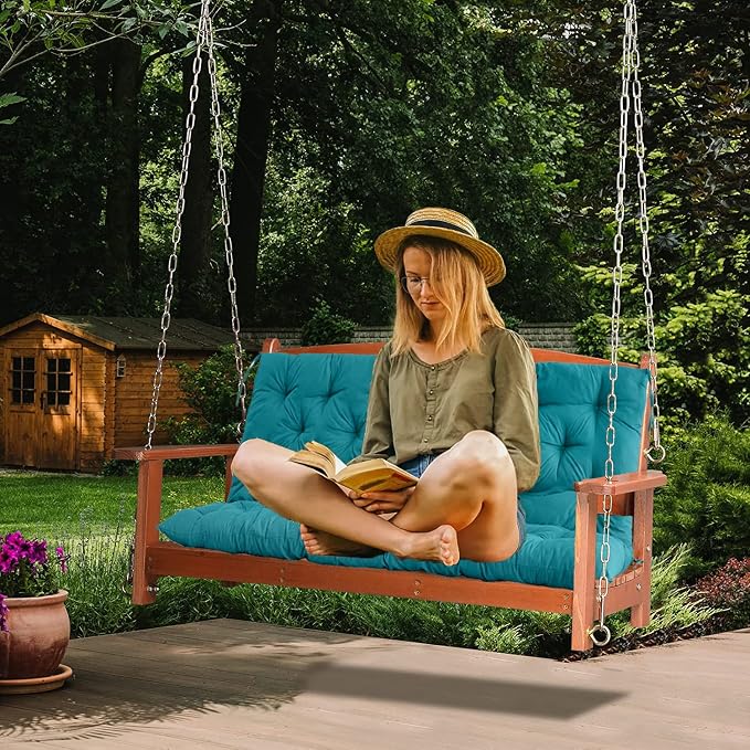 Waterproof Porch Swing Cushion Replacement, Thick 4" 2–3 Seat Outdoor Swing - Image 2