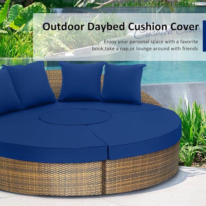 Patelai 66" Outdoor Daybed Cushion Cover Round Replacement - Image 6
