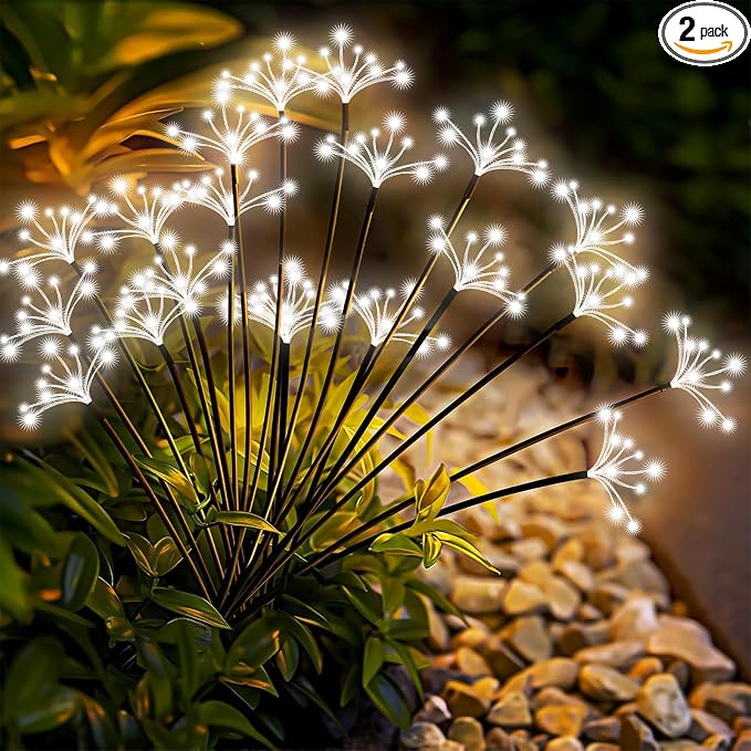 Solar Garden Lights 2 Pack Waterproof Swaying Starburst Light Solar Outdoor by Slyuexu