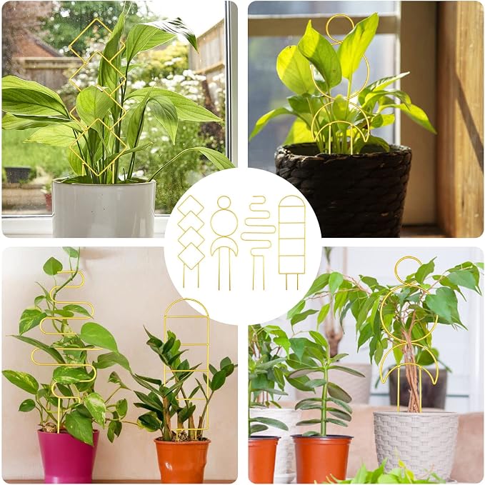 4 Pcs Mini Metal Trellis for Potted Plants, Climbing Support Stake for - Image 7