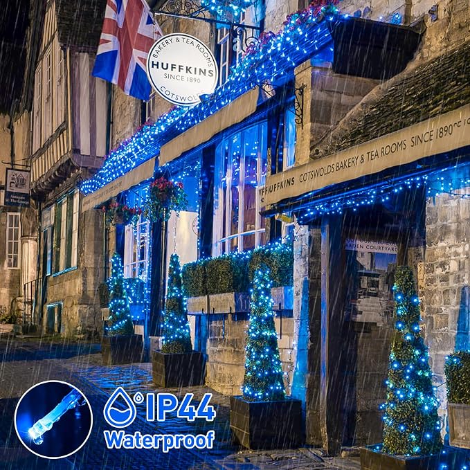 JMEXSUSS 150 LED Blue Christmas Lights Indoor Outdoor, Connectable 59 ft String - Image 9