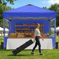 Pop Up Canopy Tent with Sidewalls, 10x10ft 10 Person Party Tent One Push Setup by Raynesys